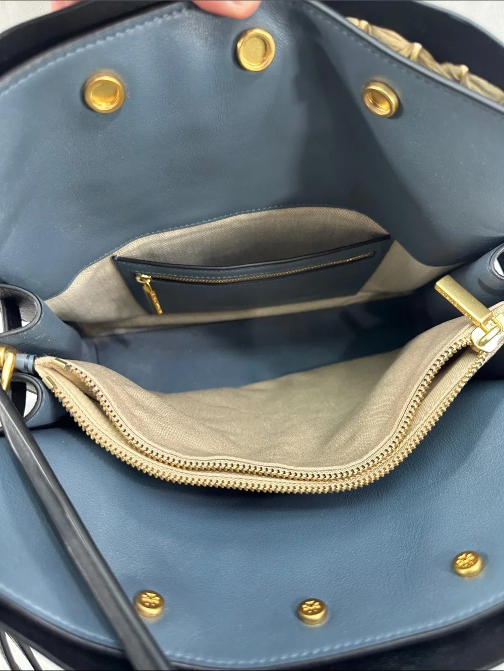 Tory Burch Lee Radziwill Woven Raffia Double Satchel Bag W/ Dust Cover